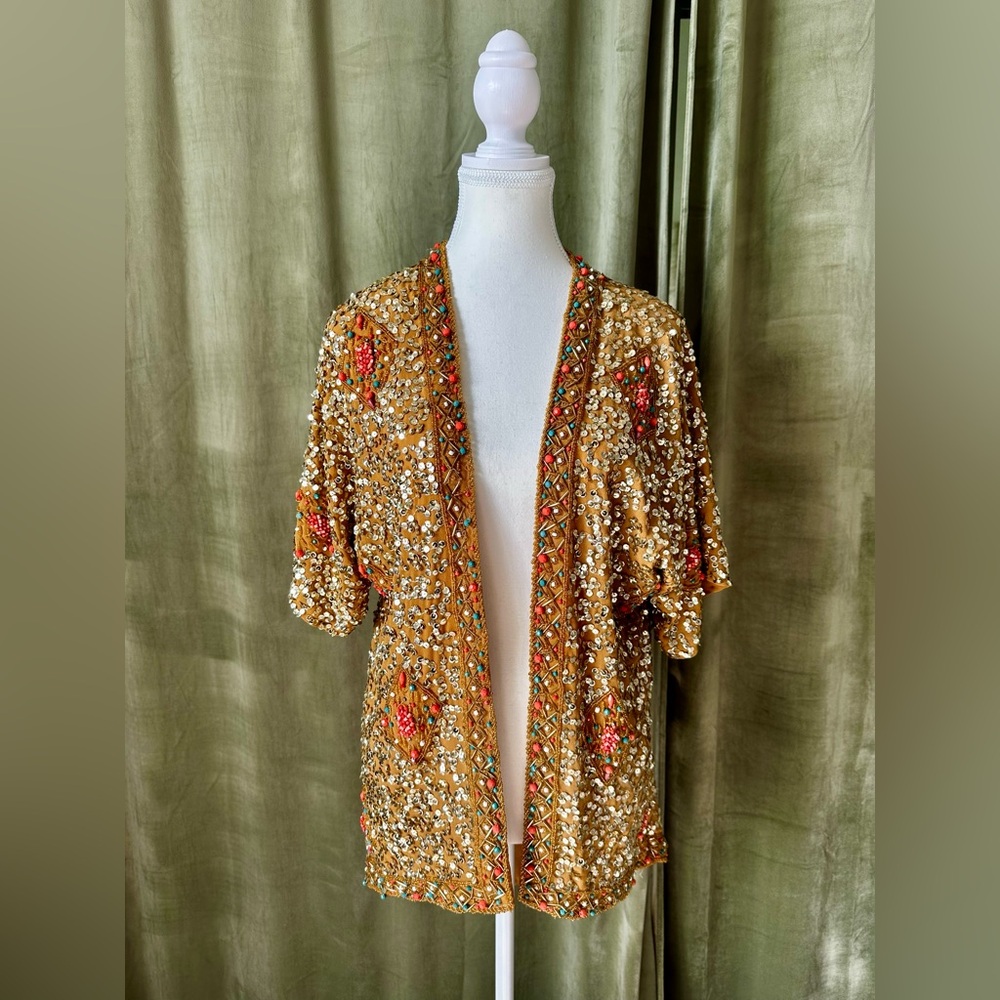 🪩 BARGAIN BOHO sequin, beaded embellished overcoat ✨